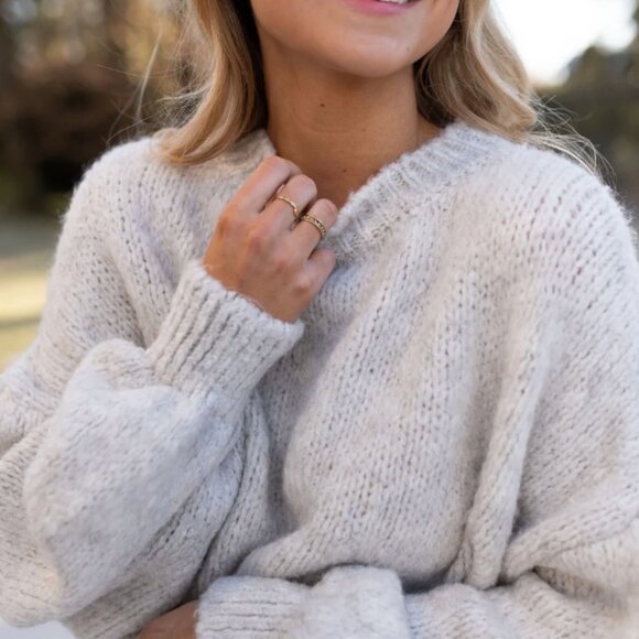 Greige Italian Lambswool Knit Sweater - Small/Medium - Like New - Picture 5 of 5